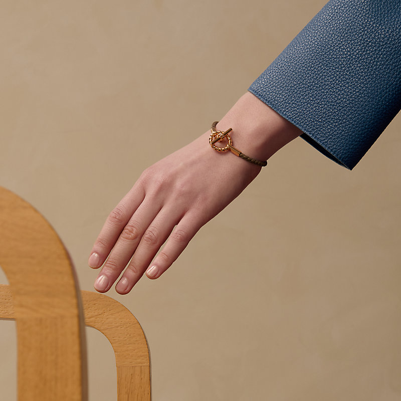 エルメス グレナン ブレスレット ブラック ピンクゴールド レザーブレスレット 《グレナン》 | Hermès - エルメス-公式サイト