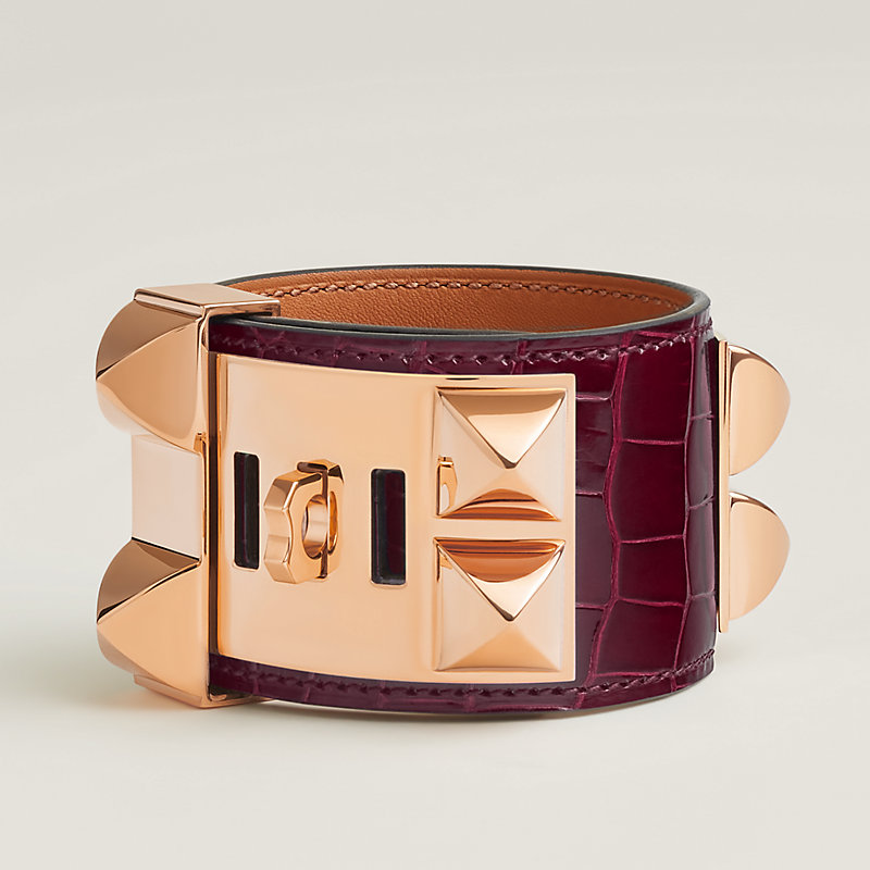 レザーブレスレット 《コリエ・ド・シアン》 - レッド | Hermès