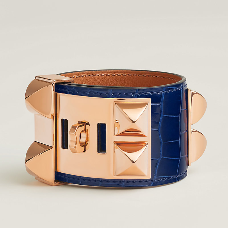 レザーブレスレット 《コリエ・ド・シアン》 - ブルー | Hermès