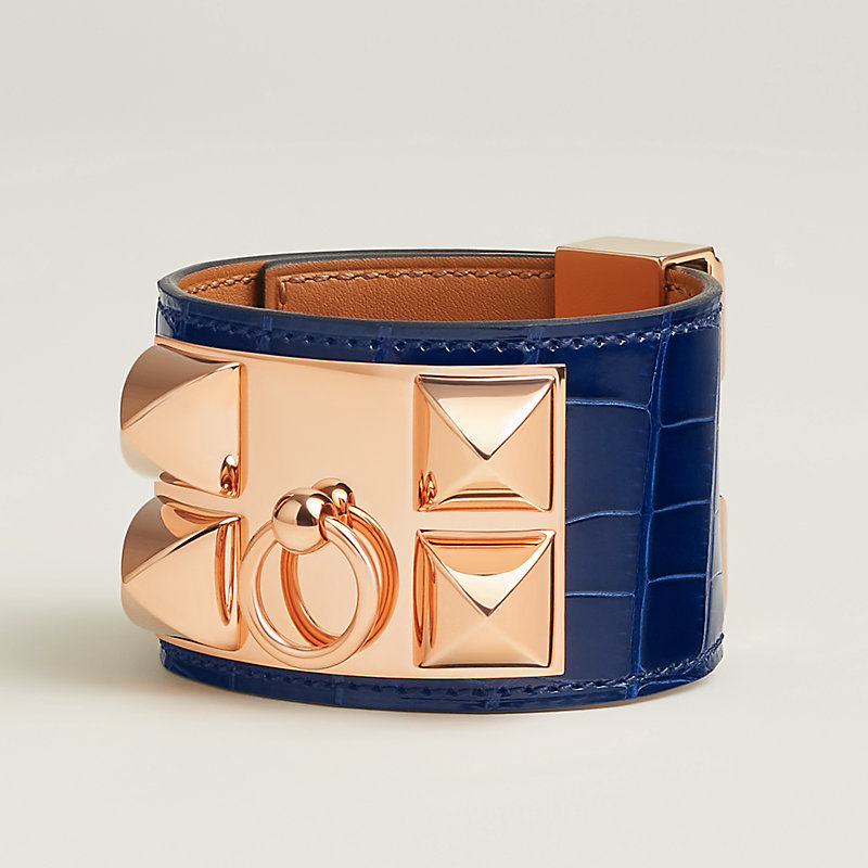 レザーブレスレット 《コリエ・ド・シアン》 - ブルー | Hermès
