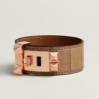 エルメスHERMES レザーブレスレット コリエ・ド・シアン24 ナタ・PG金具 レザーブレスレット 《コリエ・ド・シアン》 24 - ベージュ | Hermès