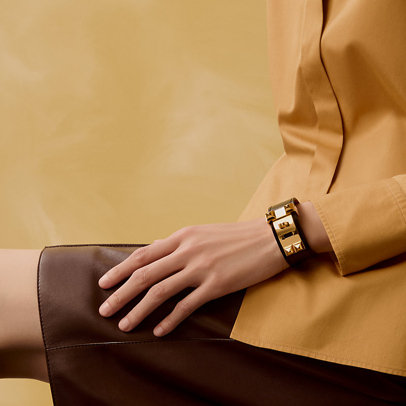 レザーブレスレット 《コリエ・ド・シアン》 24 - ブラック | Hermès