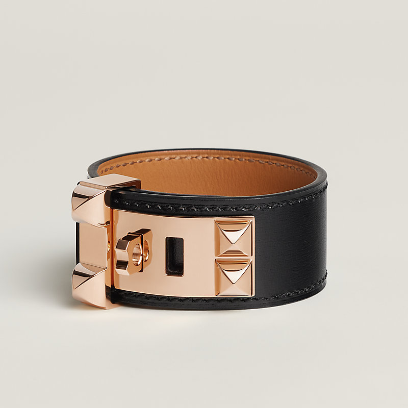 レザーブレスレット 《コリエ・ド・シアン》 24 - ブラック | Hermès