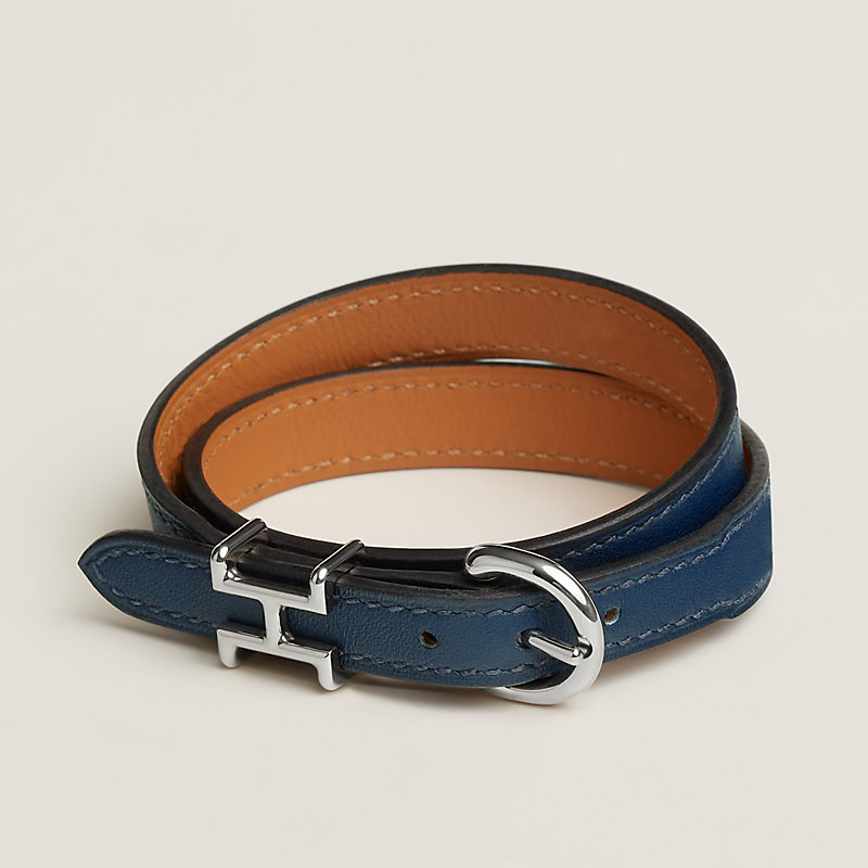 レザーブレスレット 《トレンチ》 - ブルー | Hermès - エルメス-公式