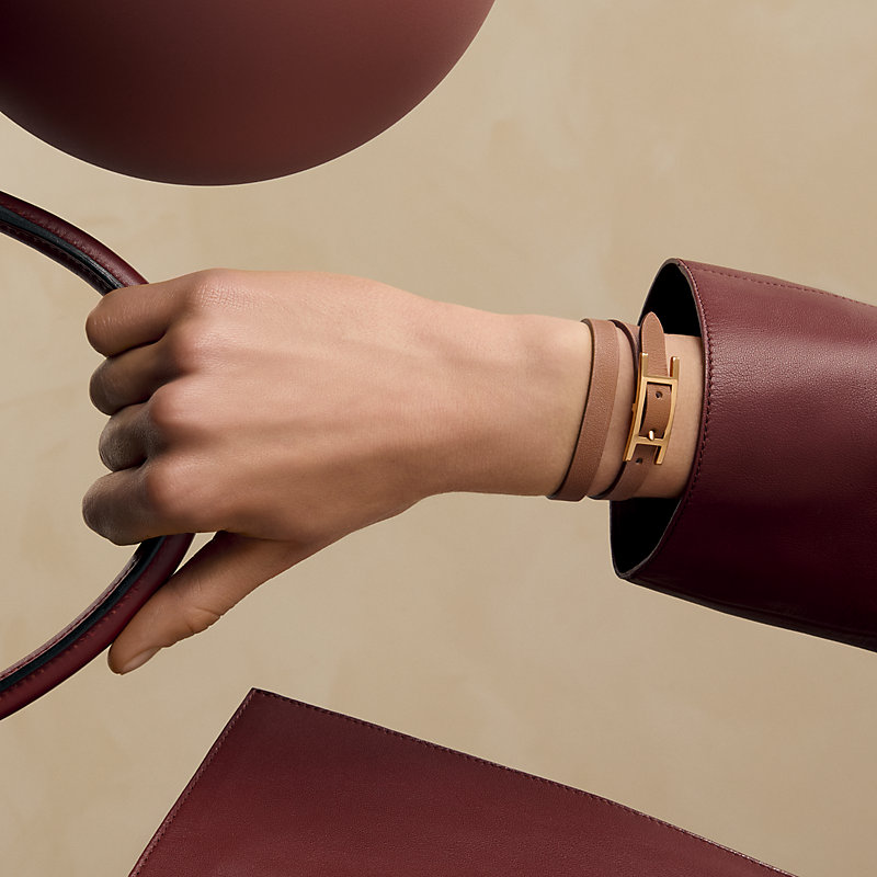 レザーブレスレット 《ビーアピ》 ドゥブルトゥール | Hermès
