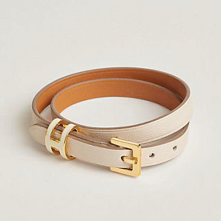 レザーブレスレット 《ポップH》 ドゥブルトゥール - ホワイト