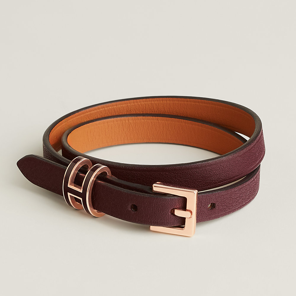 エルメス プスプス ブレスレット レザー ブラウン 2連 Hロゴ HERMES エルメス レザー ブレスレット Hロゴ 金具 - メルカリ