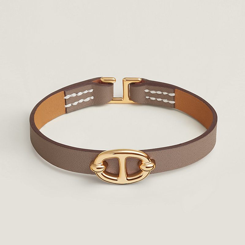 み*い様 エルメスレザー ブレスレット ダークブラウン HERMES（エルメス） ブレスレット レザー ブラウン やや傷や汚れあり