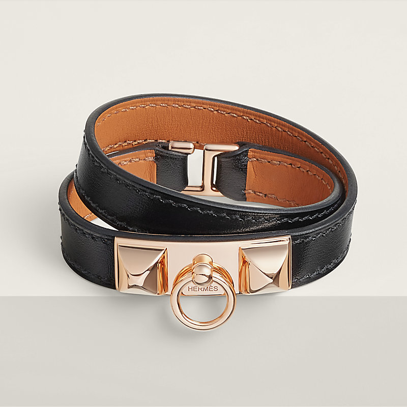 レザーブレスレット 《リヴァル》 ドゥブルトゥール - ブラック