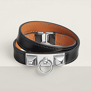 HERMES リヴァルドゥブルトゥール ブレスレット　みるく レザーブレスレット-《リヴァル