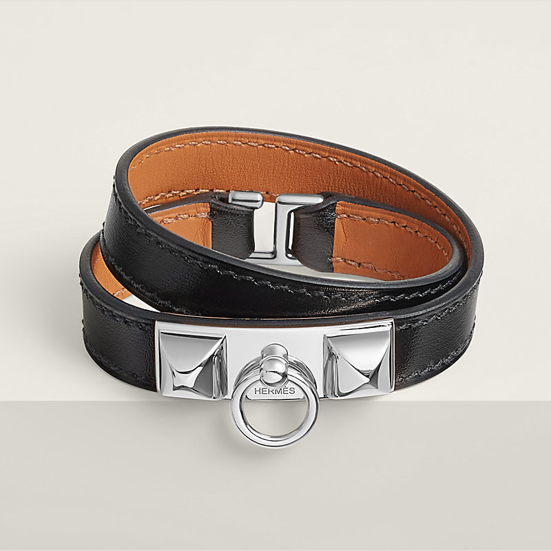 レザーブレスレット 《リヴァル》 ドゥブルトゥール - ブラック