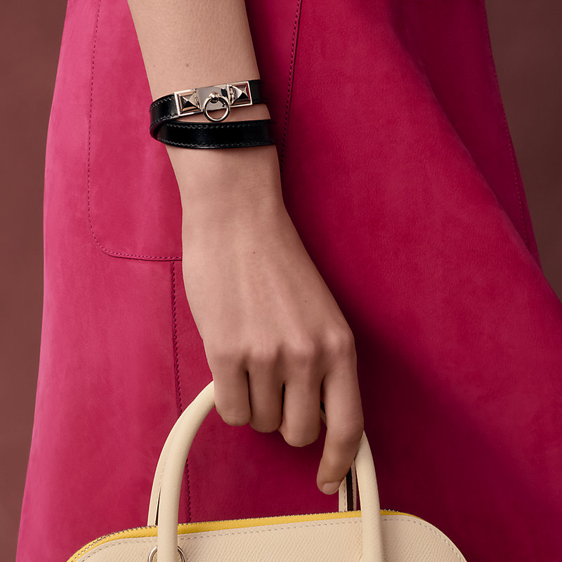 レザーブレスレット 《リヴァル》 ドゥブルトゥール - ブラック