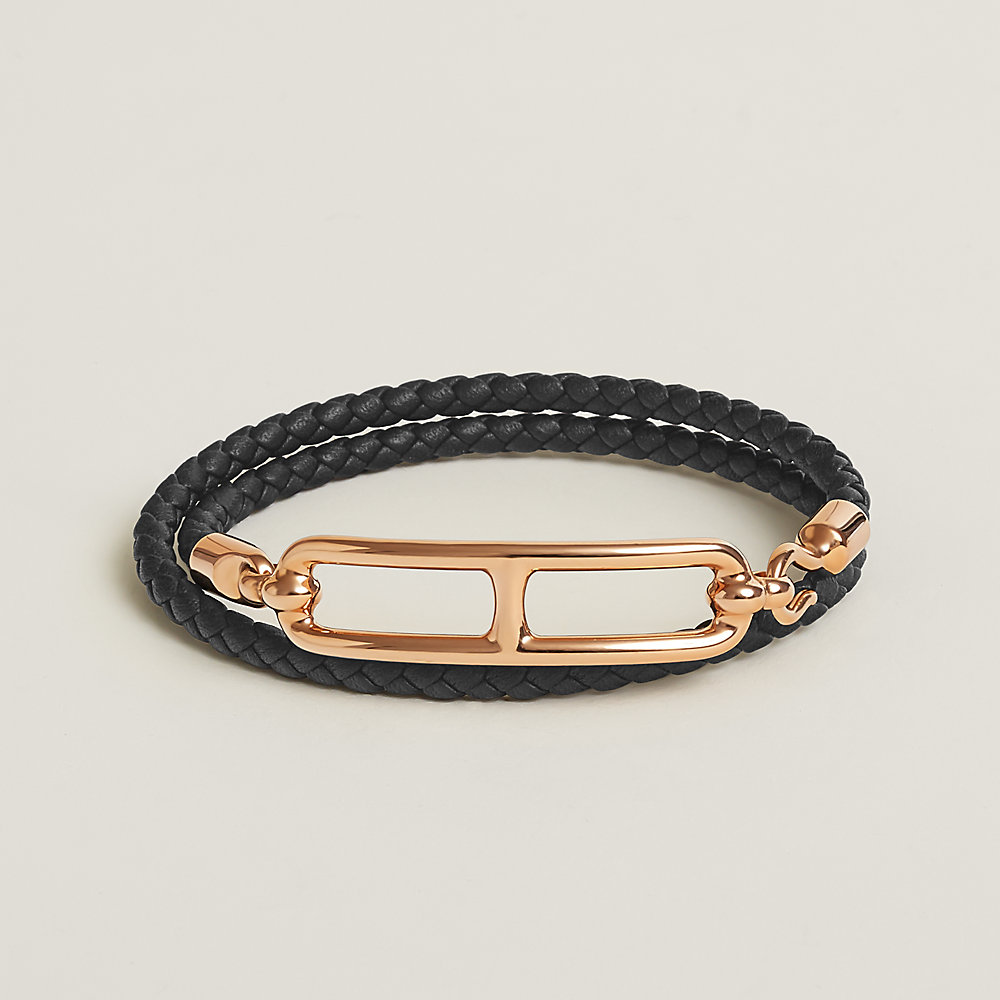 レザーブレスレット 《ルリ》 ドゥブルトゥール | Hermès