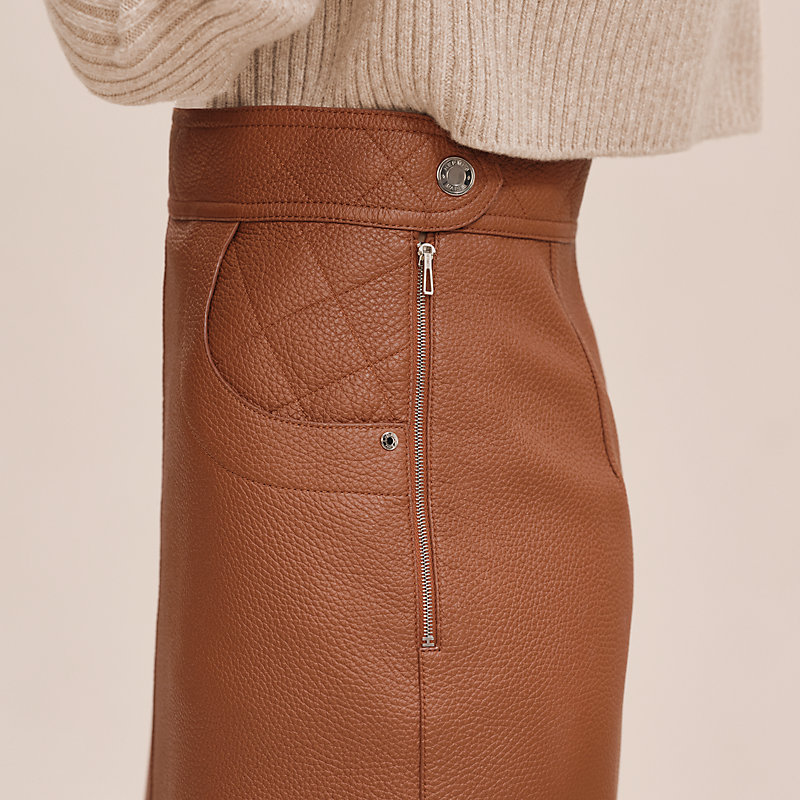 レザーミニスカート キルティングディテール | Hermès