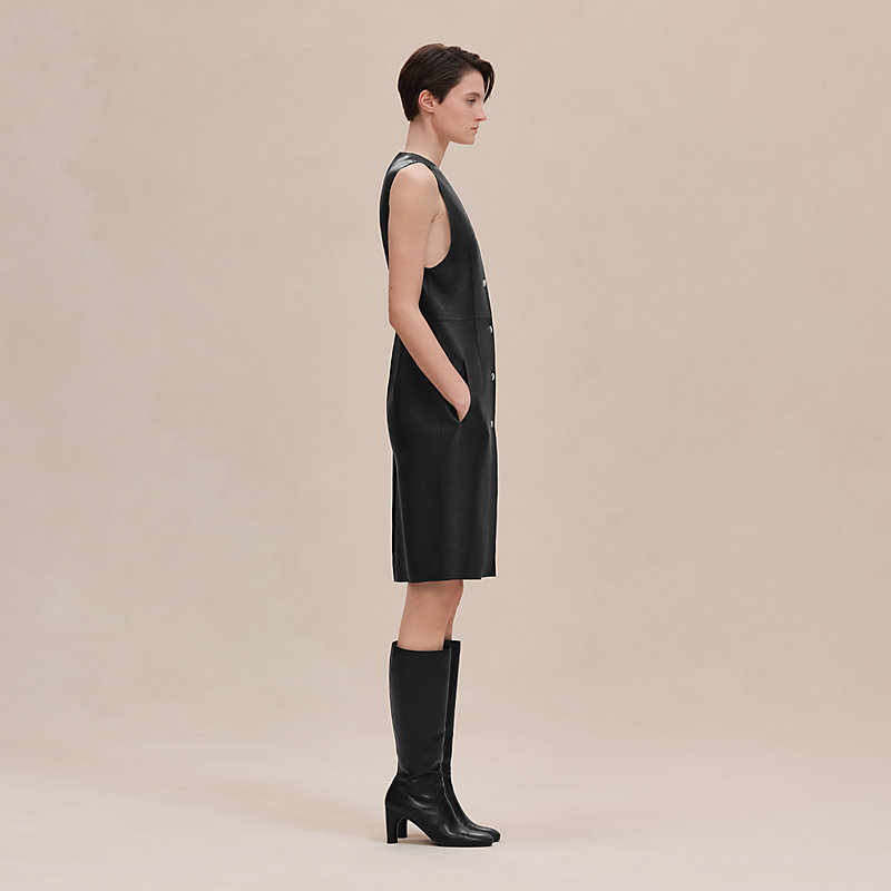 レザーロングジレ - ブラック | Hermès - エルメス-公式サイト