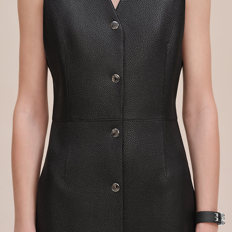 レザーロングジレ - ブラック | Hermès - エルメス-公式サイト