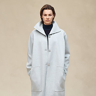 希少★HERMES ロングコート ノーカラー バイカラー フランス製 34 ロングコート | Hermès - エルメス-公式サイト