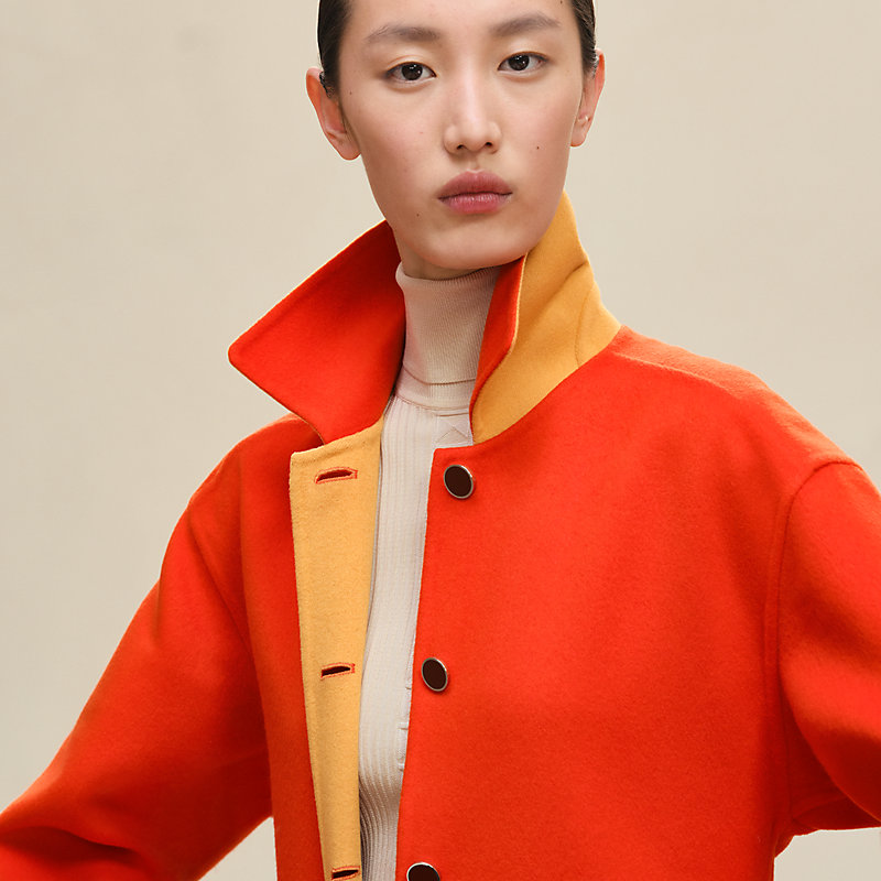 エルメス HERMES デニムジャケット ノーカラー アウター 34赤レッド エルメス HERMES デニムジャケット ノーカラー アウター 34赤レッド