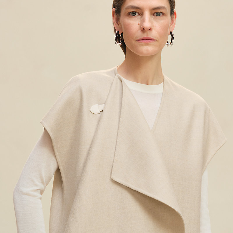 ロングジレ ドレープネック - ホワイト | Hermès - エルメス-公式サイト