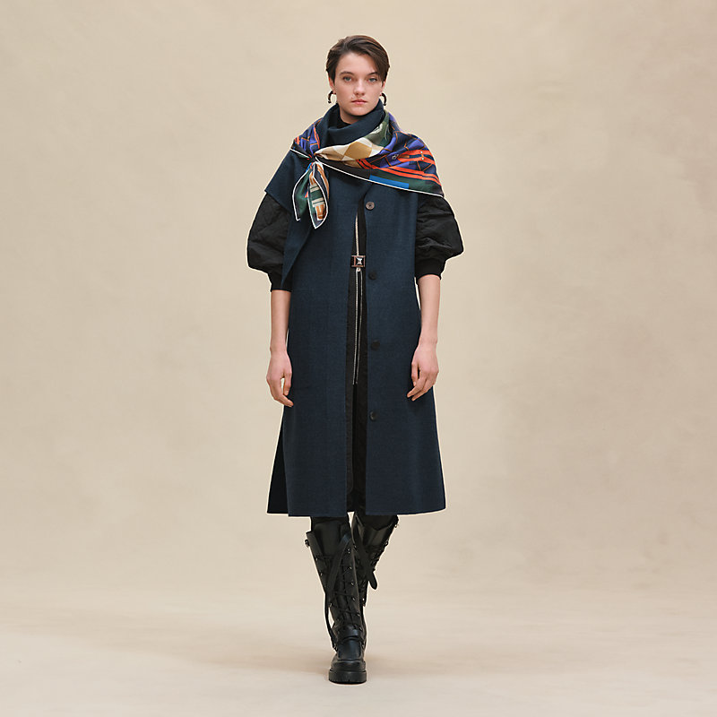 ロングジレ-ドレープネック--