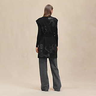 ロングジレ-ノースリーブ-刺繍