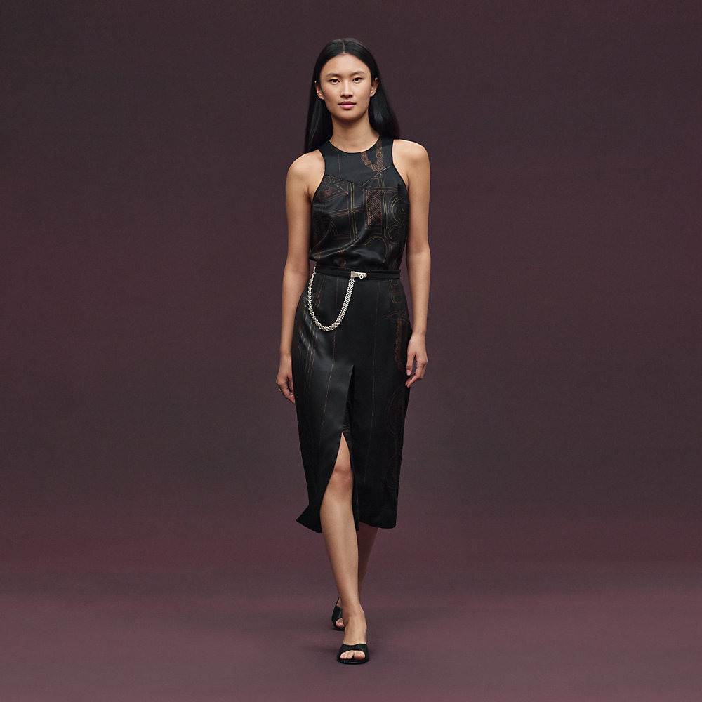 ロングスカート《ランセーニュ・デュ・セリエ》プリント | Hermès