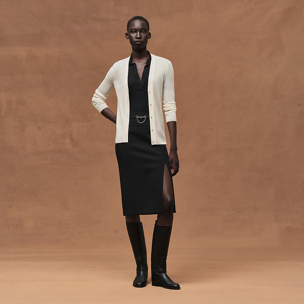 エルメスロングスリーブカーディガン ブラック ロングスリーブカーディガン | Hermès - エルメス-公式サイト