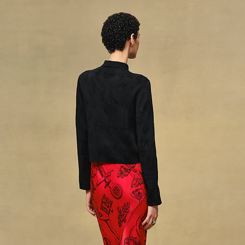 ロングスリーブカーディガン 《フェロヌリー》モチーフ | Hermès