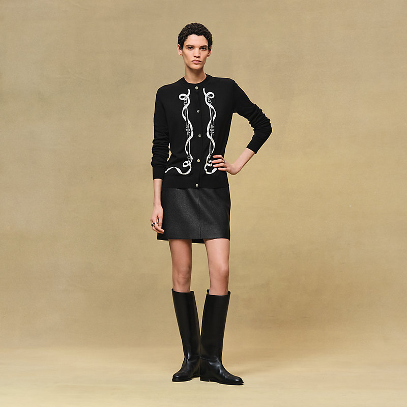 ロングスリーブカーディガン 《フェロヌリー》モチーフ | Hermès