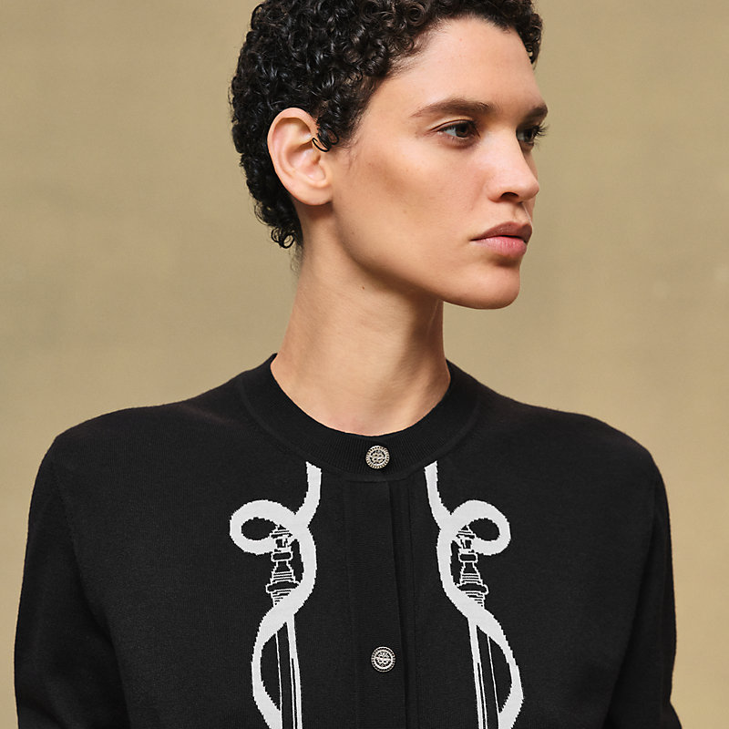 ロングスリーブカーディガン 《フェロヌリー》モチーフ | Hermès