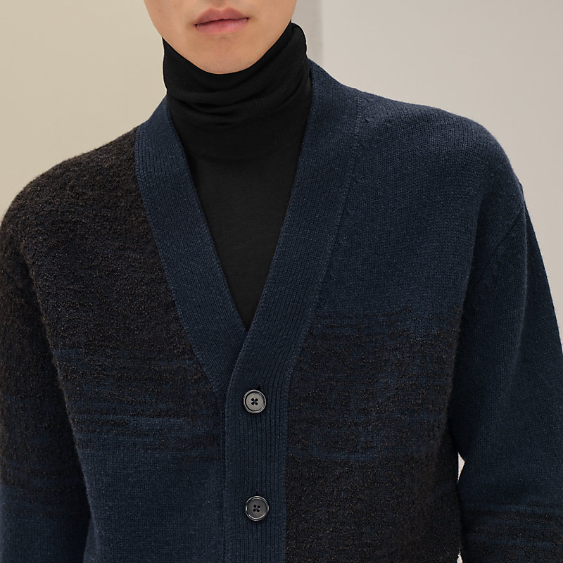 ロングスリーブカーディガン 《ブックレット・オンブレ》 - グリーン