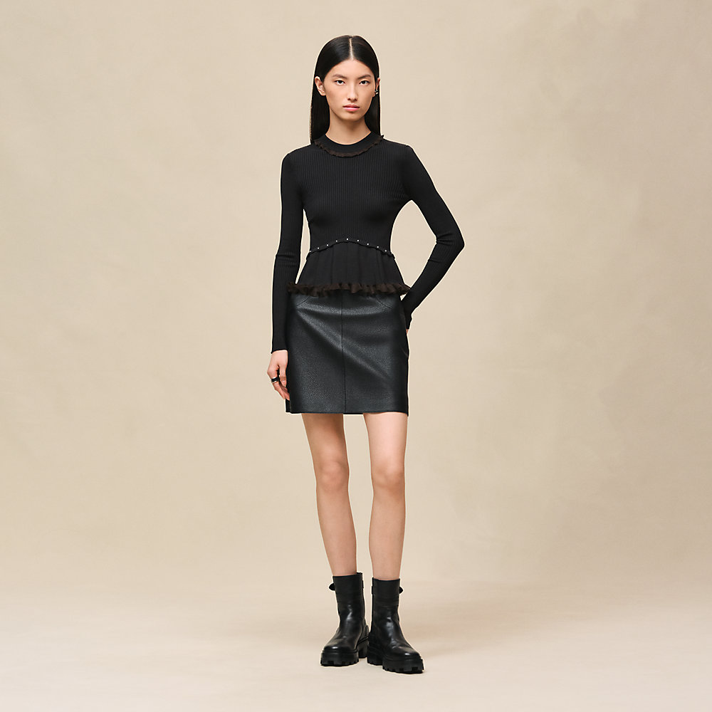 極美品 エルメス HERMES シルク ニット 21SS ロングスリーブ L'INSTRVCTION DV ROY 総柄 シルク トップス レディース 34(S相当) ホワイト 極美品 エルメス HERMES シルク ニット 21SS ロングスリーブ L