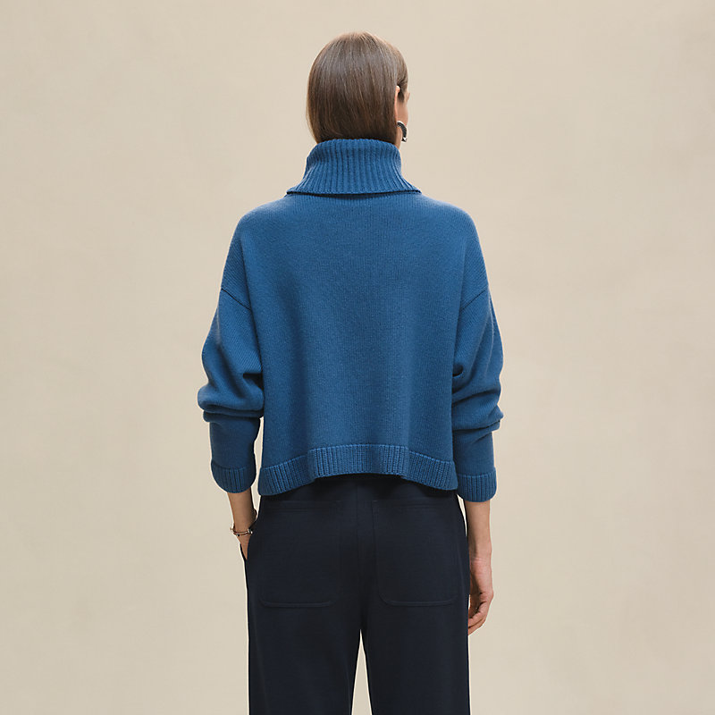 新品タグ付き HERMES カシミヤ100% Hリフト ロングスリーブニット 黒 ロングスリーブニット-《hリフト