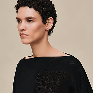 セール❣️HERMESロングスリーブニットシェーヌ・ダンクル　ブルー・ノワール34 セール❣️HERMESロングスリーブニットシェーヌ・ダンクル ブルー