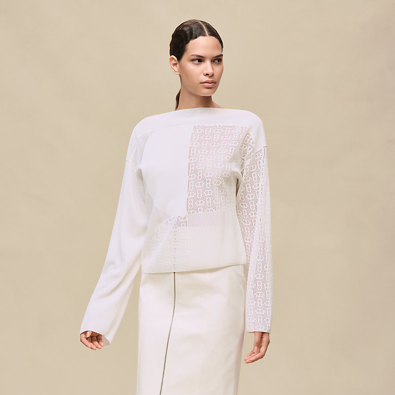 ロングスリーブニット 《シェーヌ・ダンクル》モチーフ | Hermès