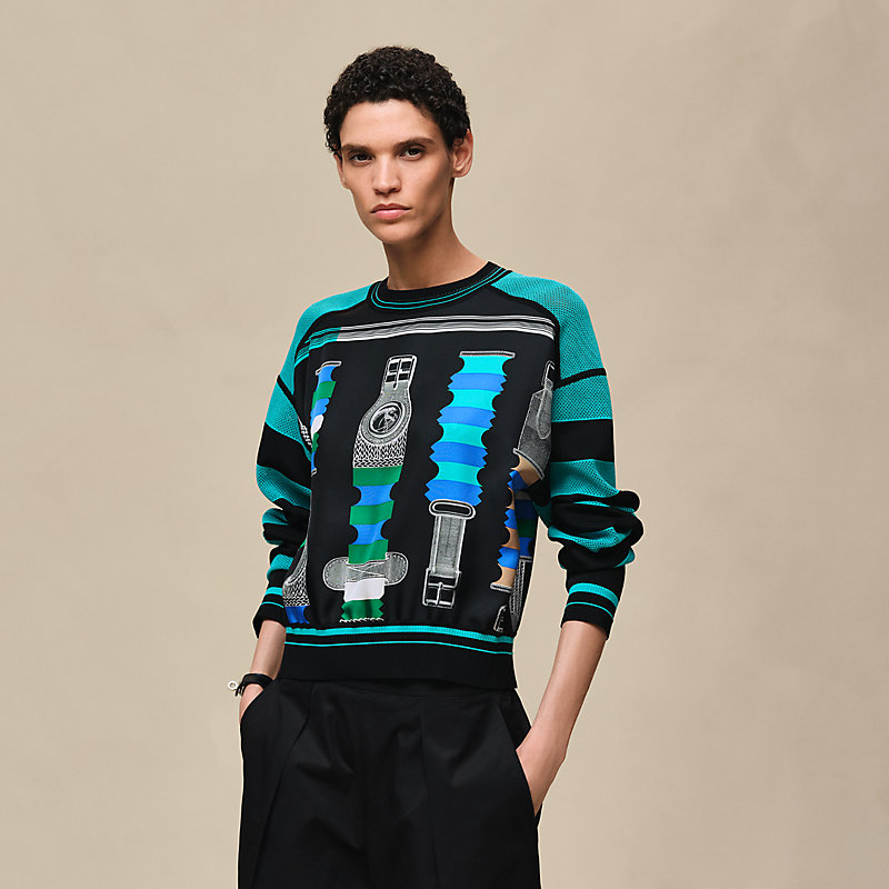 ロングスリーブニット 《ブリッド・ア・ブロック》モチーフ | Hermès