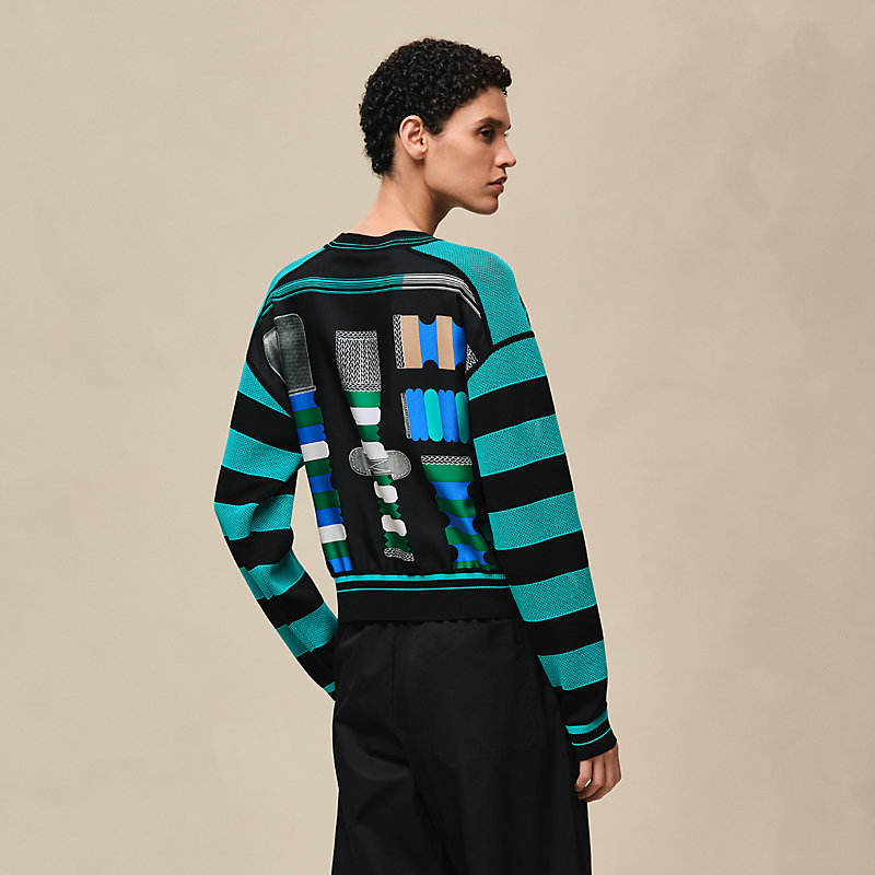 ロングスリーブニット 《ブリッド・ア・ブロック》モチーフ | Hermès