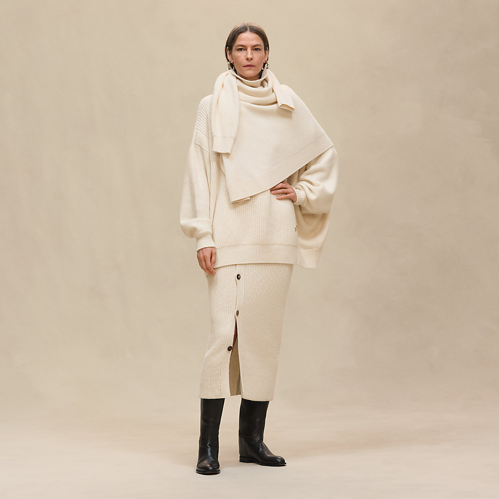 ロングスリーブニット-ケープ