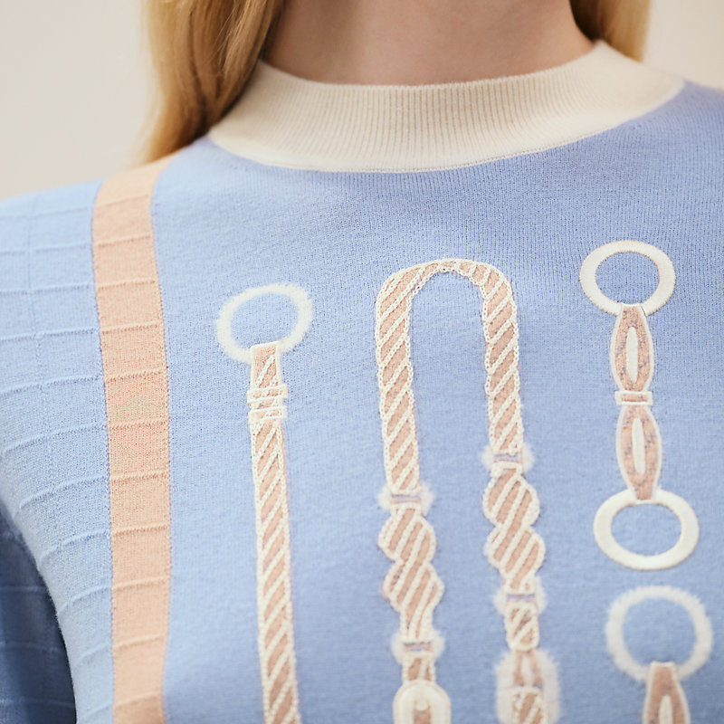 ロングスリーブニット 刺繍入りニット 《コーチング・リミックス