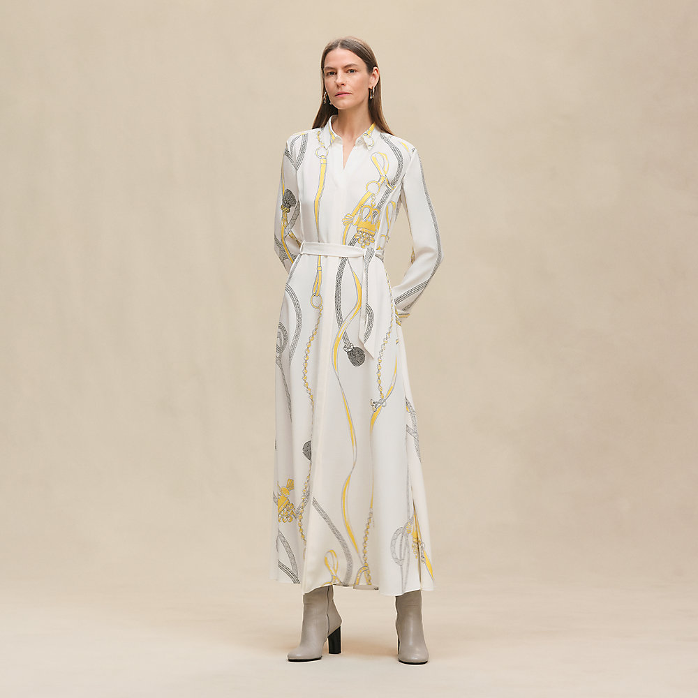 ロングドレス 《パルフロワ・リミックス》プリント - ホワイト