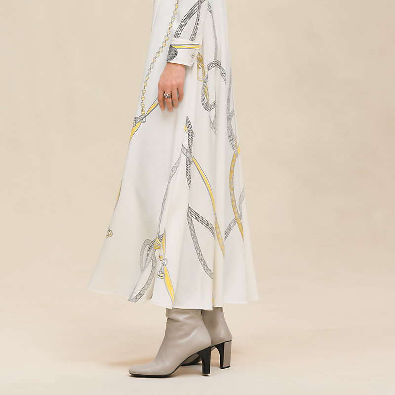 ロングドレス 《パルフロワ・リミックス》プリント - ホワイト