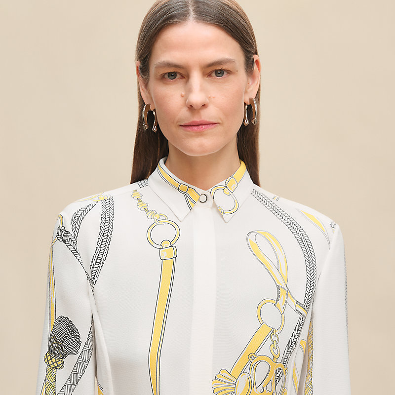 ロングドレス 《パルフロワ・リミックス》プリント - ホワイト