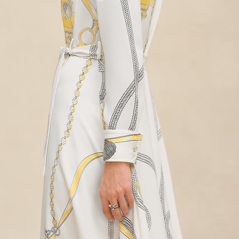 ロングドレス 《パルフロワ・リミックス》プリント - ホワイト