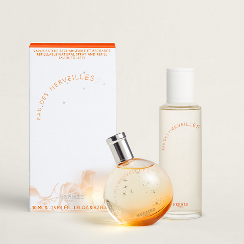 橘彩星光古龍水（Eau des Merveilles）旅行噴霧式淡香水和補充裝