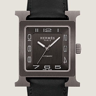 【HERMES 】アワー H ウォッチ ラージモデル34 mm ブラック Heure H watch, 34 mm | Hermès USA