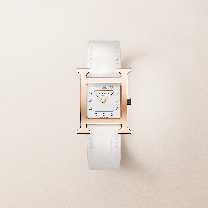新品 エルメス 2025 Hウォッチ ダイヤ 腕時計 25mm ホワイト バッグ 腕時計 《Hウォッチ》 PM 25 mm - ブラック | Hermès - エルメス-公式