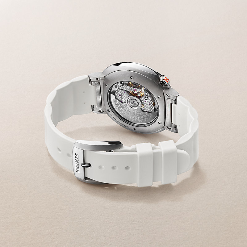 エルメスHERMES カット 白ラバーベルト 白文字盤 36mm GM 腕時計 《エルメス カット》 GM 36 mm | Hermès - エルメス-公式サイト