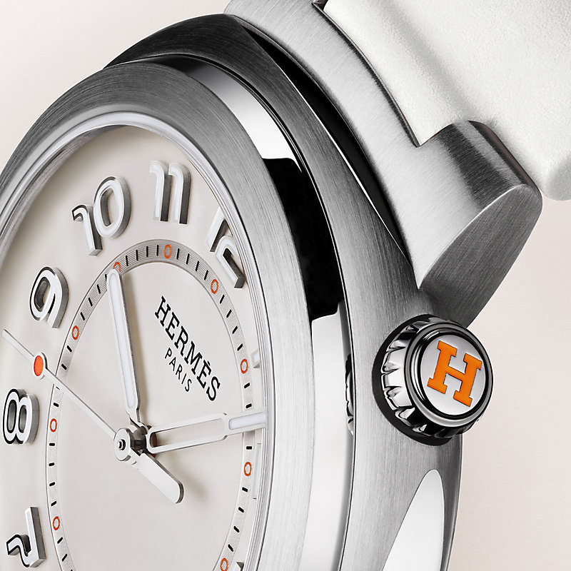 エルメスHERMES カット 白ラバーベルト 白文字盤 36mm GM 腕時計 《エルメス カット》 GM 36 mm | Hermès - エルメス-公式サイト