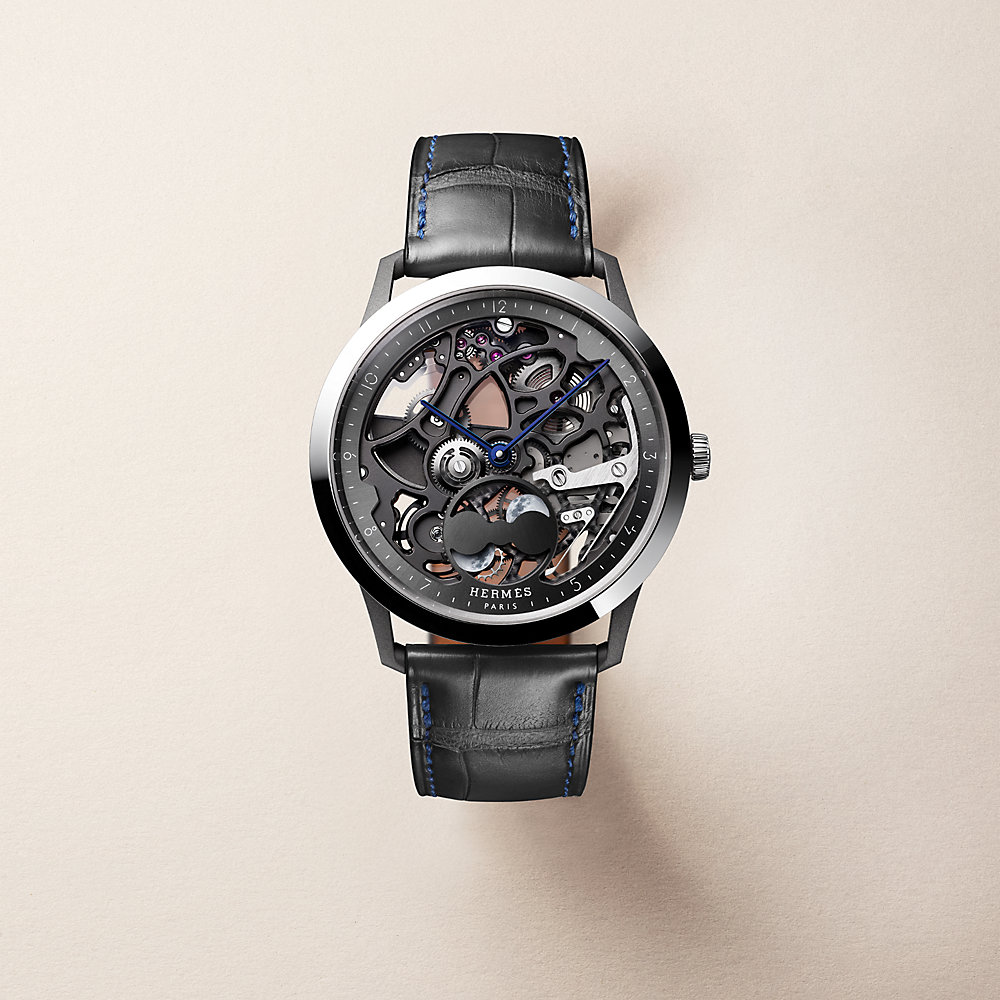 腕時計 《スリム ドゥ エルメス》 スケルトン リュンヌ 39.5 mm