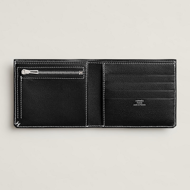HERMÈS ブラック二つ折り財布Hセリエ コンパクトウォレット エルメス 二つ折り財布 セリエ コンパクト Sellier H ヴェールアマンド